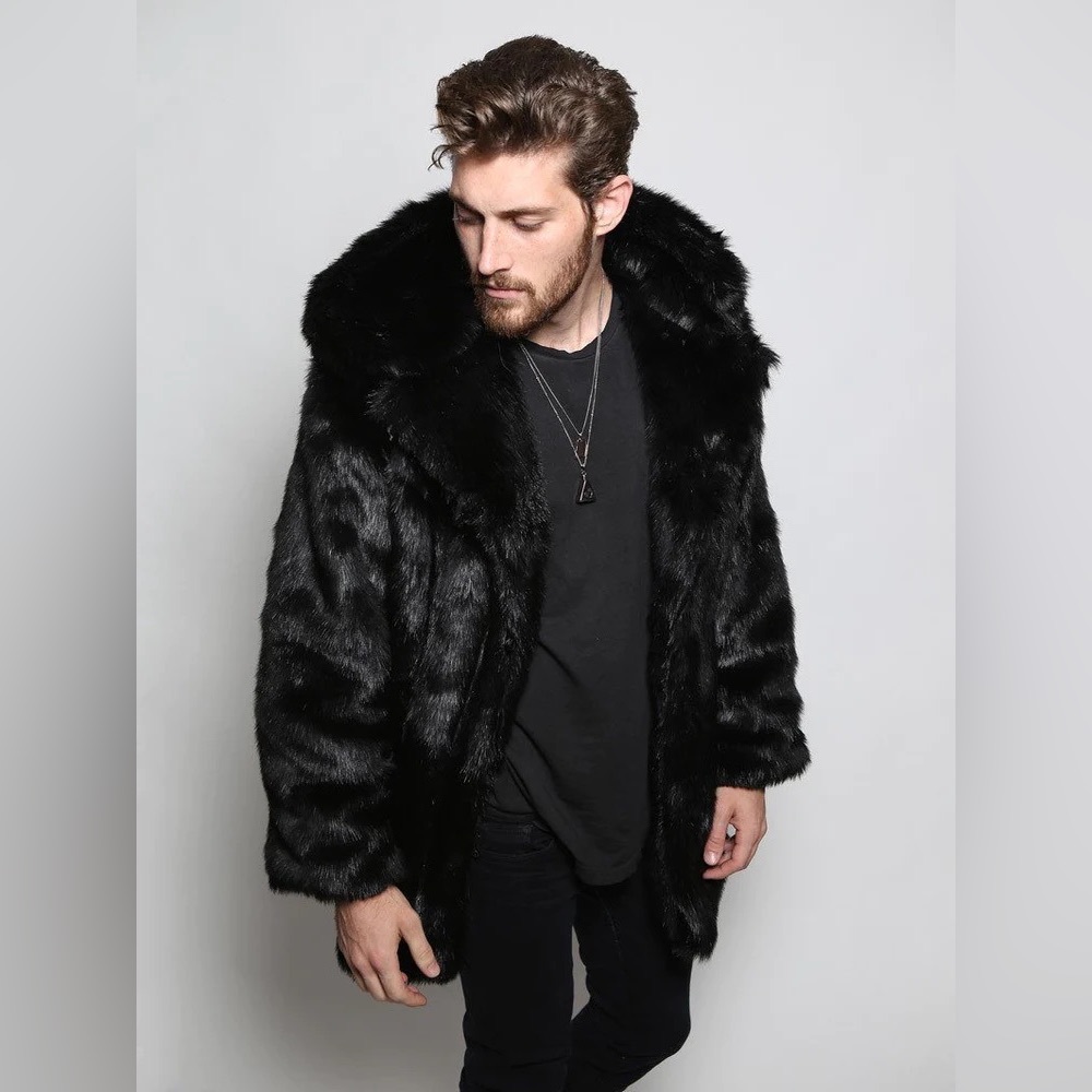 BLACK PANTHER CLASSIC FAUX FUR COAT | MEN'S